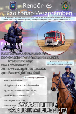 Szombaton Rendőr- és Tűzoltónap Veszprémben