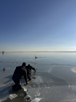 Veszélyes helyen lógó jégcsapokat távolítottak el