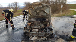 2019. december 26. kiégett autó Csetény és Szápár között